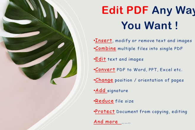 I will edit modify change combine resize any PDF file in 24 hours