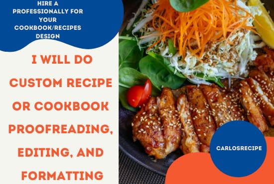 I will edit, proofread, formatting recipe book or cookbook, food recipe