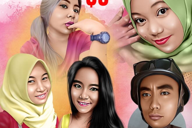 I will edit your photo portrait to 3d digital painting art