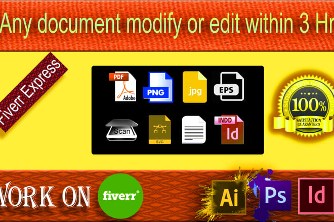 I will edit your scanned jpg, png, PDF files originally