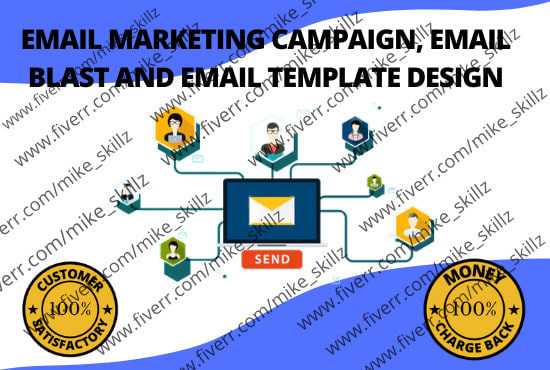 I will email marketing campaign, email blast and email template