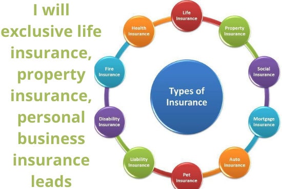 I will exclusive life insurance, property insurance, personal business insurance leads