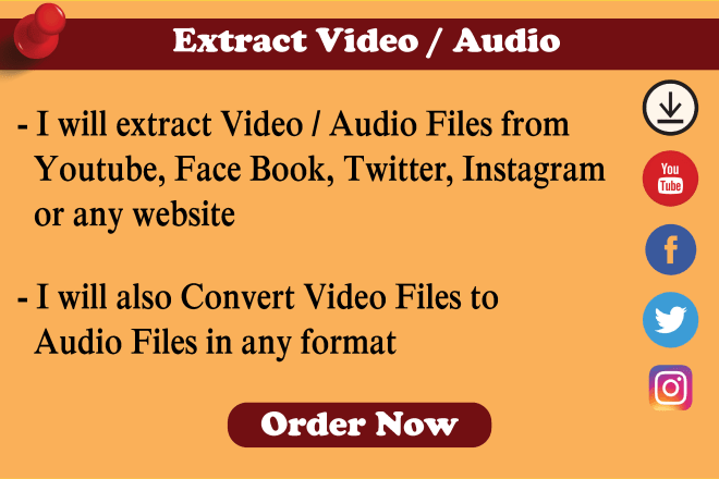 I will extract mp3 from youtube, video to audio, mp4 to mp3