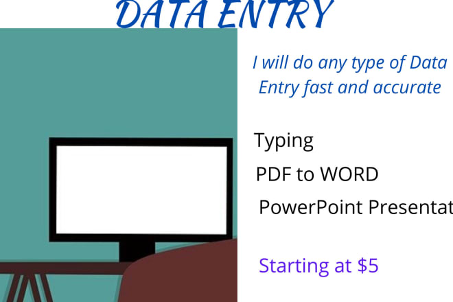 I will fast and accurate data entry