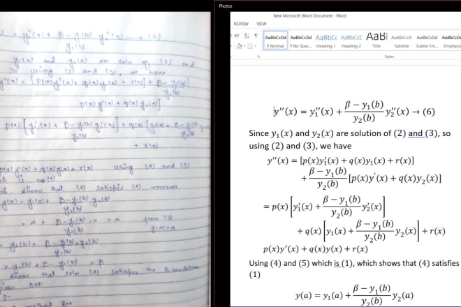 I will fastly type handwritten mathematical equations or scanned document to ms word