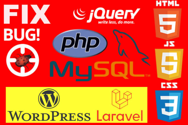 I will fix any bug in php html css javascript jquery