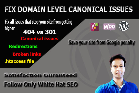 I will fix domain level canonical issue of any website
