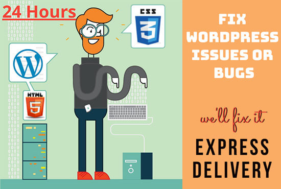 I will fix wordpress website issues bugs errors html css elementor divi expert backery