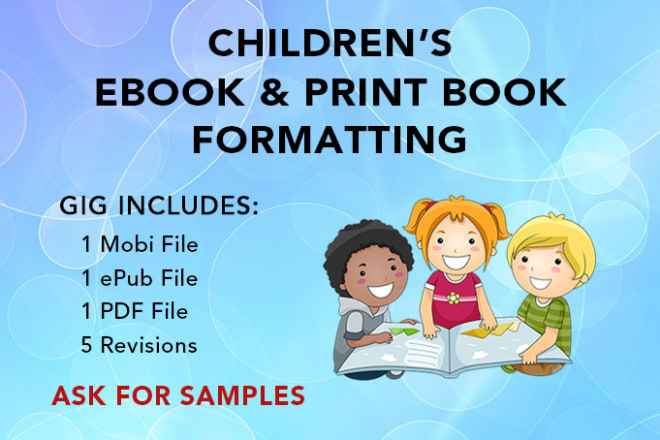 I will format a childrens ebook and print book