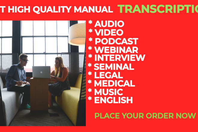 I will get your transcribe audio and video transcript accurately