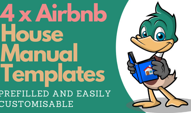 I will give you 4 customizable airbnb house manual templates