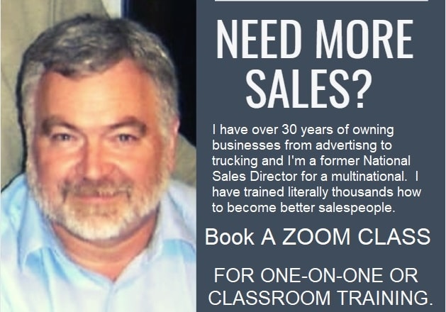 I will give you or your employees live sales training via zoom