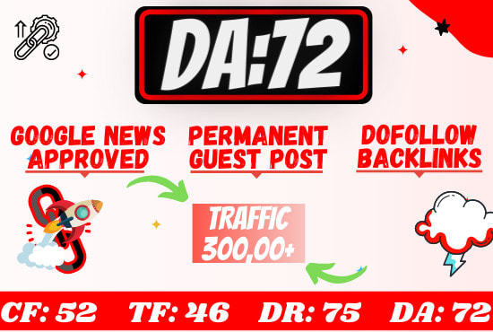 I will guest post on da 72 google news website with high da backlinks guest posting