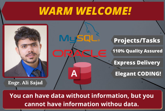 I will help you design database in mysql, oracle and ms access