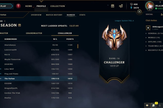 I will help you reachthe elo you desire up to challenger