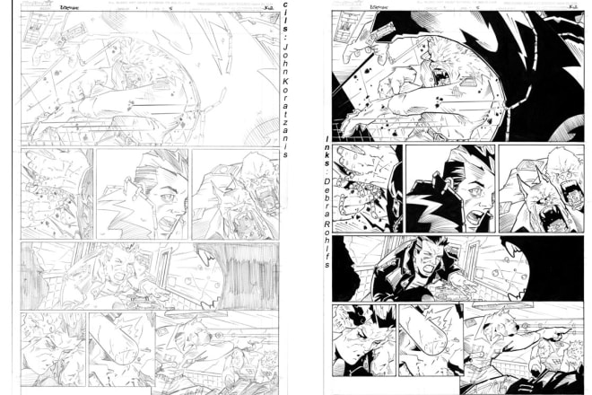 I will ink your comic pages, full inks, digital or traditional