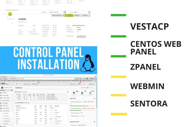I will install and setup open source control panels vestacp,centoswp etc
