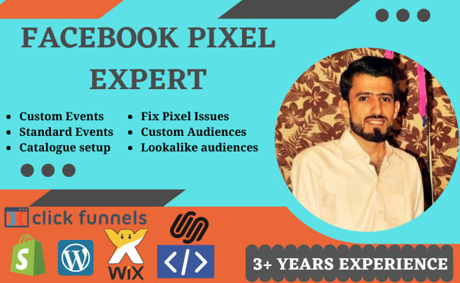 I will install facebook pixel, fix issues and setup remarketing events