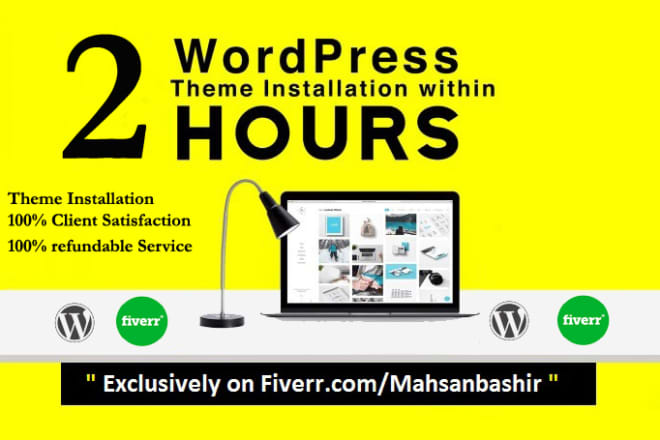 I will install wordpress theme and setup exactly like demo in 2 hrs