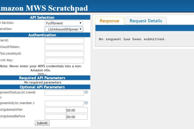 I will integrate amazon mws api, list inbound shipments data