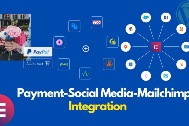 I will integrate social media, payment, mailchimp, contact form, plugin and others