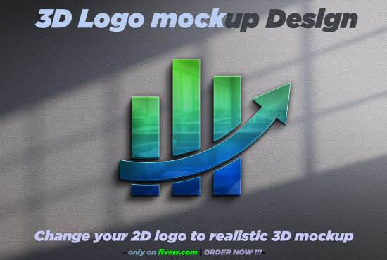 I will make 5 realistic stunning 3d logo mockup