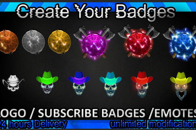I will make 6 twitch sub badge for twitch subscribers in 24 hrs