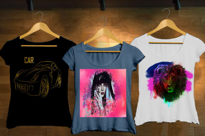 I will make a watercolor effect in image,trendy watercolor t shirt design,car line art