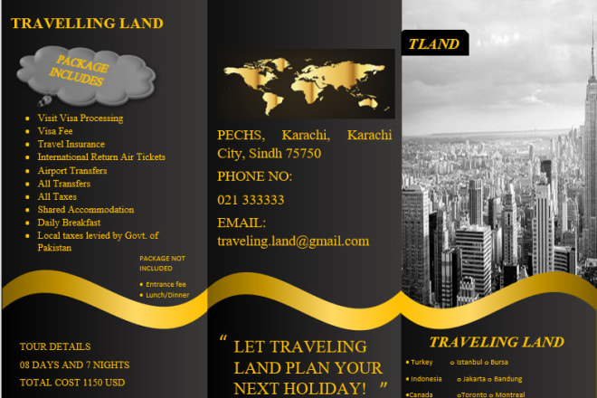 I will make an attractive traveling brochure for you