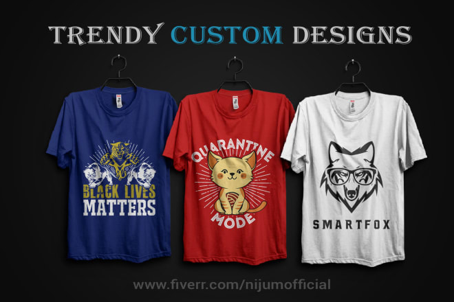 I will make custom, trendy, typography t shirt design for men, women clothing brands