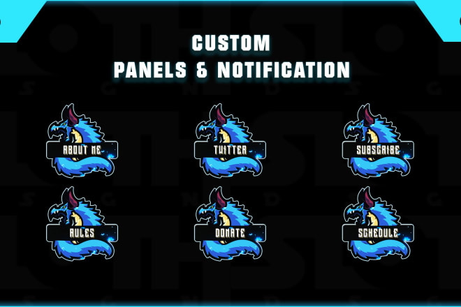 I will make custom twitch button panels and notification panels