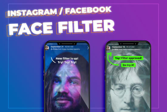 I will make instagram or facebook face filter with free icon design
