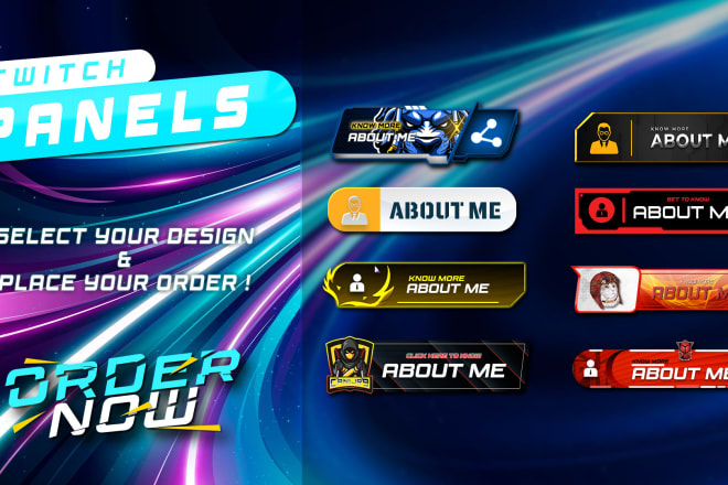 I will make panels for twitch profile