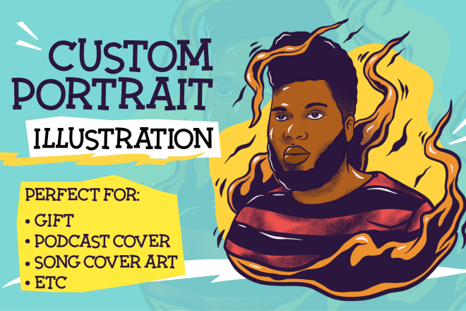 I will make portrait illustration for cover art or podcast