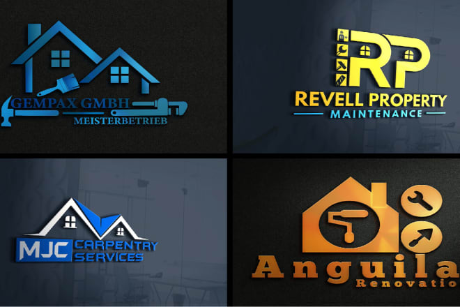 I will make unique home repair, remodeling, painting, roofing, handyman logo