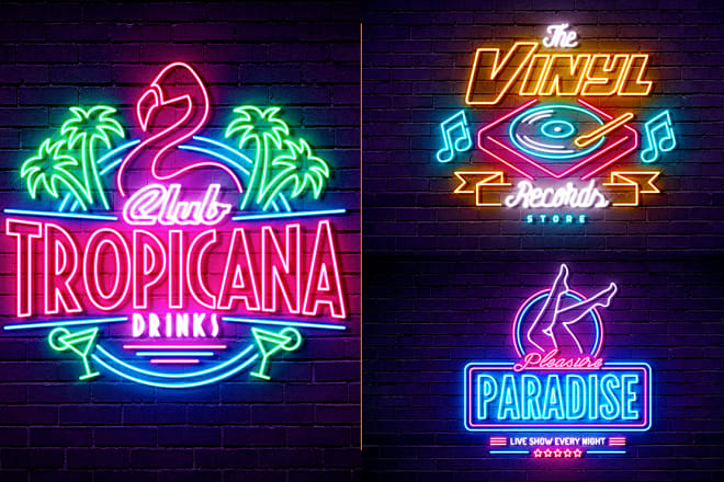 I will make your logo design in an awesome neon style