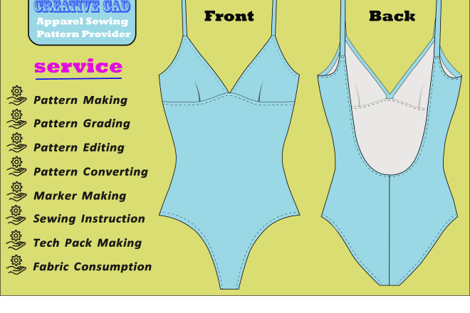 I will making swimming and lingerie pattern