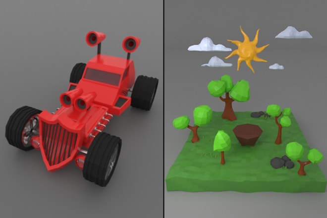 I will model low poly game props game assets and models for VR