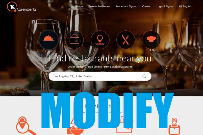 I will modify customize karenderia multiple restaurant system