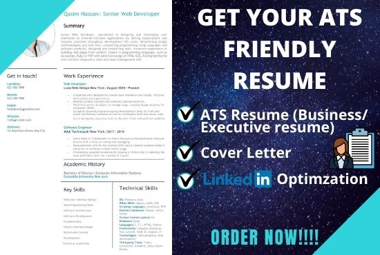 I will offer ats friendly resume, business resume, executive resume