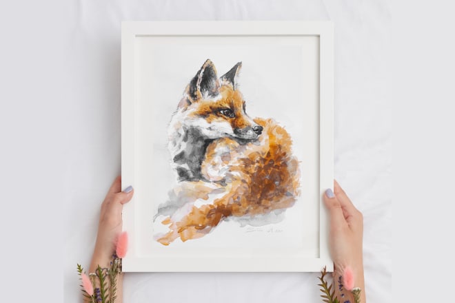 I will paint a watercolor portrait of your pet or animal