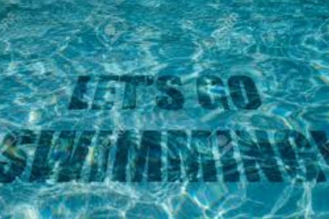 I will place your text on swimming pool as floating mat