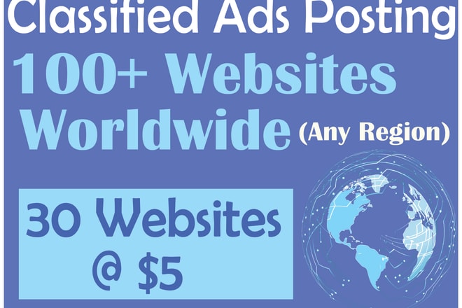 I will post free classified ads on 200 top websites worldwide