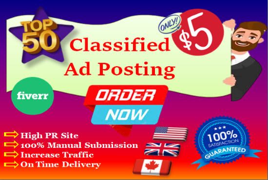 I will post free classified ads worldwide on websites