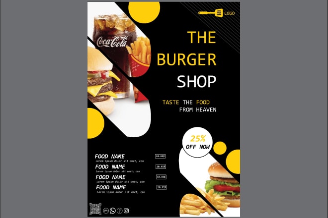 I will professional food flyers design and menu for your restaurant