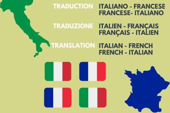 I will professionally translate french into italian and vice versa