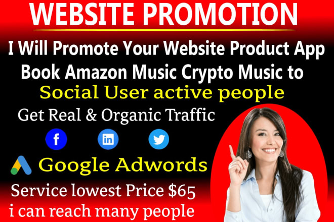 I will promote and advertise website, amazon book, crypto, app, product, cbd, web link