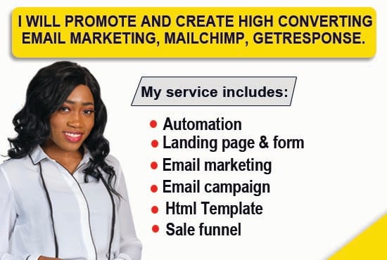 I will promote and create high converting email marketing mailchimp getresponse