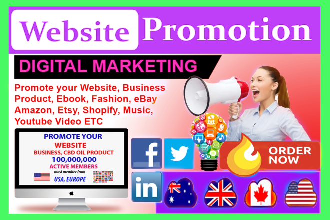 I will promote your website to social media