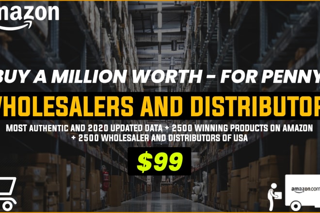 I will provide 2500 wholesale suppliers and distributors in USA for amazon sellers